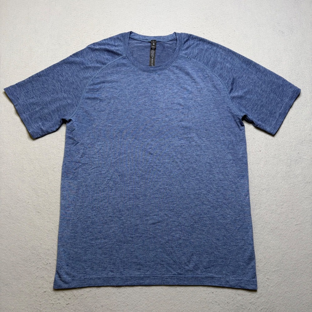 Lululemon Metal Vent Tech Shirt Mens XL Blue Short Sleeve Training Activewear